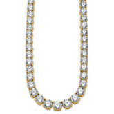 14k 100 3/4 carat Lab Grown Diamond VS/SI+ G+ Complete Round 20 inch Graduated Tennis Necklace